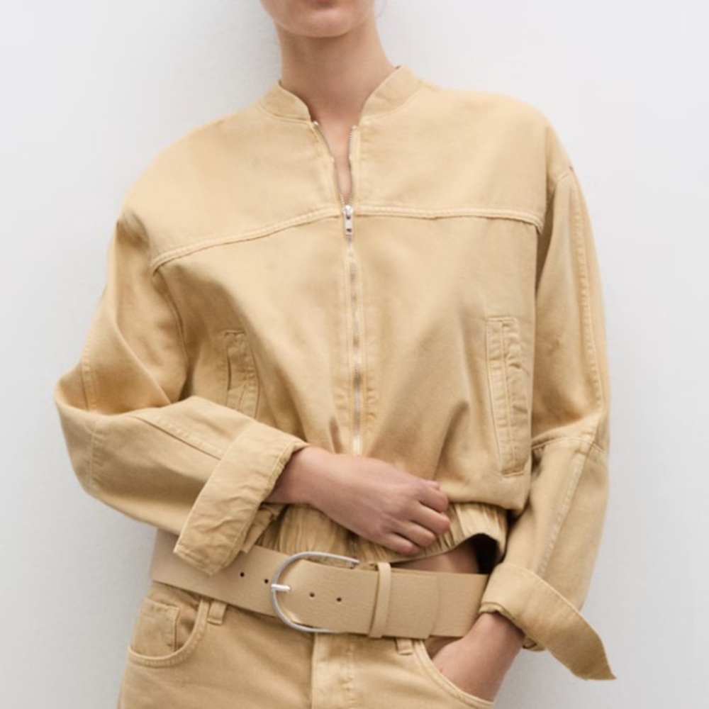 Mango denim bomber jacket